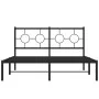 Bed frame with black metal headboard 135x190 cm by , Beds and slatted bases - Ref: Foro24-376225, Price: 97,61 €, Discount: %