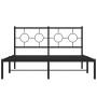 Estructura de cama con cabecero metal negro 135x190 cm de , Camas y somieres - Ref: Foro24-376225, Precio: 98,88 €, Descuento: %