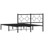 Bed frame with black metal headboard 135x190 cm by , Beds and slatted bases - Ref: Foro24-376225, Price: 97,61 €, Discount: %