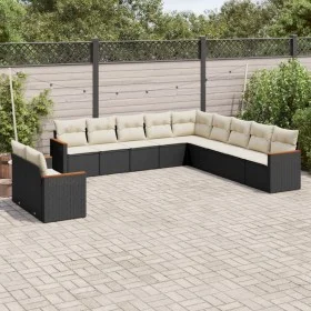 11-piece garden sofa set and black synthetic rattan cushions by , Garden sets - Ref: Foro24-3258528, Price: 643,32 €, Discoun...