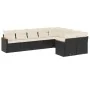 8-teiliges Gartensofa-Set und schwarze synthetische Rattankissen von , Gartensets - Ref: Foro24-3258703, Preis: 533,71 €, Rab...