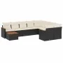 Set de sofás de jardín 10 pzas cojines ratán sintético negro de , Conjuntos de jardín - Ref: Foro24-3258717, Precio: 583,34 €...