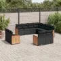 11-piece garden sofa set and black synthetic rattan cushions by , Garden sets - Ref: Foro24-3258898, Price: 859,55 €, Discoun...