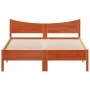 Bettgestell aus massivem, wachsbraunem Kiefernholz, 135 x 190 cm von , Betten und Lattenroste - Ref: Foro24-844748, Preis: 12...