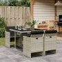 Garden dining set 5 pieces with light gray synthetic rattan cushions by , Garden sets - Ref: Foro24-3210539, Price: 414,22 €,...
