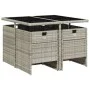 Garden dining set 5 pieces with light gray synthetic rattan cushions by , Garden sets - Ref: Foro24-3210539, Price: 414,22 €,...