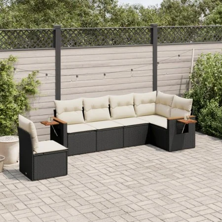 6-teiliges Gartensofa-Set und schwarze synthetische Rattankissen von , Gartensets - Ref: Foro24-3259256, Preis: 382,14 €, Rab...