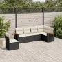 6-teiliges Gartensofa-Set und schwarze synthetische Rattankissen von , Gartensets - Ref: Foro24-3259256, Preis: 382,14 €, Rab...
