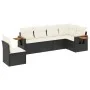 6-teiliges Gartensofa-Set und schwarze synthetische Rattankissen von , Gartensets - Ref: Foro24-3259256, Preis: 382,14 €, Rab...