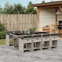 Garden dining set 9 pieces with light gray synthetic rattan cushions by , Garden sets - Ref: Foro24-3211103, Price: 576,24 €,...