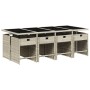 Garden dining set 9 pieces with light gray synthetic rattan cushions by , Garden sets - Ref: Foro24-3211103, Price: 576,24 €,...