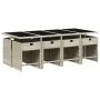 Garden dining set 9 pieces with light gray synthetic rattan cushions by , Garden sets - Ref: Foro24-3211103, Price: 728,01 €,...