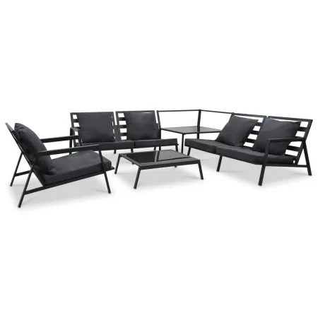 Muebles de jardín 5 pzas y cojines de aluminio gris oscuro de vidaXL, Conjuntos de jardín - Ref: Foro24-47819, Precio: 861,86...