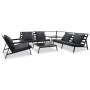 Muebles de jardín 5 pzas y cojines de aluminio gris oscuro de vidaXL, Conjuntos de jardín - Ref: Foro24-47819, Precio: 874,59 €