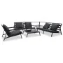 Muebles de jardín 5 pzas y cojines de aluminio gris oscuro de vidaXL, Conjuntos de jardín - Ref: Foro24-47819, Precio: 861,86...