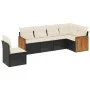 6-teilige Gartensofagarnitur und schwarze synthetische Rattankissen von , Gartensets - Ref: Foro24-3260096, Preis: 384,74 €, ...