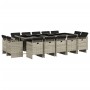 Set comedor jardín y cojines 15 pzas ratán sintético gris claro de , Conjuntos de jardín - Ref: Foro24-3210695, Precio: 944,97 €