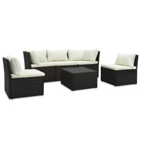 Garden furniture set and cushions 4 pieces synthetic brown rattan by vidaXL, Outdoor sofas - Ref: Foro24-47810, Price: 400,24...