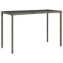 Gartentisch Glasoberfläche PE Rattan grau 115x54x74 cm von , Gartentische - Ref: Foro24-365073, Preis: 72,37 €, Rabatt: %