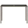 Gartentisch Glasoberfläche PE Rattan grau 115x54x74 cm von , Gartentische - Ref: Foro24-365073, Preis: 72,37 €, Rabatt: %
