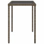 Gartentisch Glasoberfläche PE Rattan grau 115x54x74 cm von , Gartentische - Ref: Foro24-365073, Preis: 62,98 €, Rabatt: %