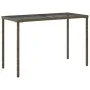 Gartentisch Glasoberfläche PE Rattan grau 115x54x74 cm von , Gartentische - Ref: Foro24-365073, Preis: 72,37 €, Rabatt: %