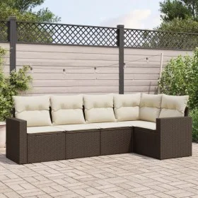 5-piece garden dining set and brown synthetic rattan cushions by , Garden sets - Ref: Foro24-3218923, Price: 353,90 €, Discou...