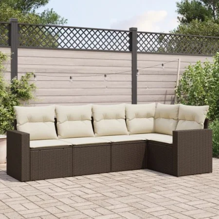 5-piece garden dining set and brown synthetic rattan cushions by , Garden sets - Ref: Foro24-3218923, Price: 353,90 €, Discou...