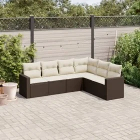 6-teilige Gartensofagarnitur und braune synthetische Rattankissen von , Gartensets - Ref: Foro24-3219003, Preis: 405,81 €, Ra...