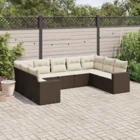 9-piece garden sofa set and brown synthetic rattan cushions by , Garden sets - Ref: Foro24-3219393, Price: 598,18 €, Discount: %