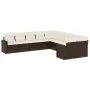 10-teilige Gartensofagarnitur und braune synthetische Rattankissen von , Modulare Sofas für den Außenbereich - Ref: Foro24-32...