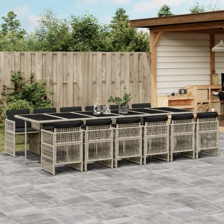 Garden dining set and cushions 13 pieces light gray synthetic rattan by , Garden sets - Ref: Foro24-3210947, Price: 834,23 €,...