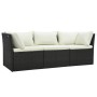Set muebles de jardín y cojines 4 piezas ratán sintético marrón
