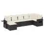 Set de comedor de jardín 7 pzas y cojines ratán sintético negro de , Conjuntos de jardín - Ref: Foro24-3252813, Precio: 422,5...