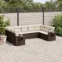 Set de sofás de jardín 9 pzas y cojines ratán sintético marrón de , Conjuntos de jardín - Ref: Foro24-3252940, Precio: 610,65...