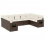 Set de sofás de jardín 9 pzas y cojines ratán sintético marrón de , Conjuntos de jardín - Ref: Foro24-3252940, Precio: 610,65...