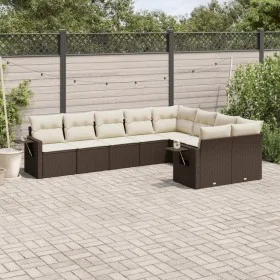 9-piece garden sofa set and brown synthetic rattan cushions by , Garden sets - Ref: Foro24-3252980, Price: 610,67 €, Discount: %