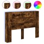 Bed headboard with LED light smoked oak 140x16.5x103.5 cm by , Headboards and footboards - Ref: Foro24-839249, Price: 91,95 €...