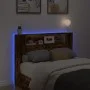 Cabecero de cama con luz LED roble ahumado 140x16,5x103,5 cm de , Cabeceros y pies de cama - Ref: Foro24-839249, Precio: 90,5...