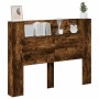 Bed headboard with LED light smoked oak 140x16.5x103.5 cm by , Headboards and footboards - Ref: Foro24-839249, Price: 91,95 €...