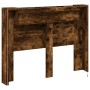 Bed headboard with LED light smoked oak 140x16.5x103.5 cm by , Headboards and footboards - Ref: Foro24-839249, Price: 91,95 €...
