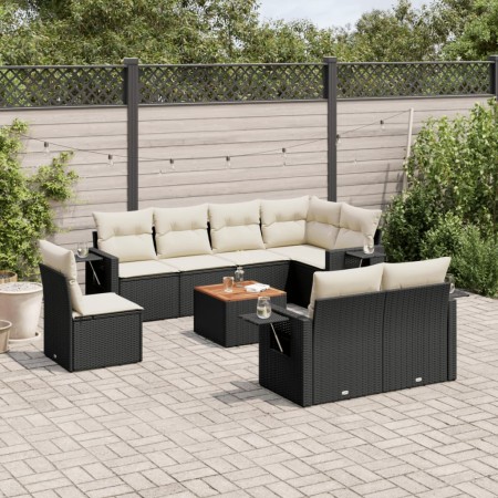 8-teiliges Gartensofa-Set und schwarze synthetische Rattankissen von , Gartensets - Ref: Foro24-3256987, Preis: 576,75 €, Rab...