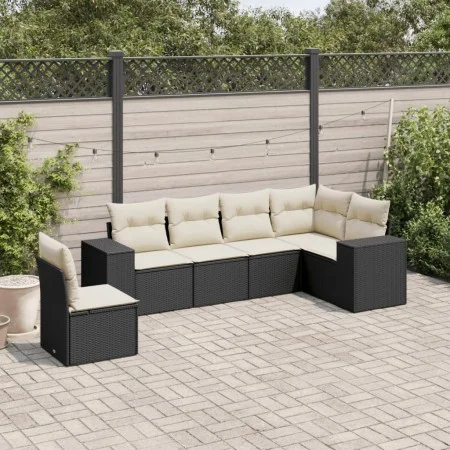 6-piece garden sofa set and black synthetic rattan cushions by , Garden sets - Ref: Foro24-3254963, Price: 390,10 €, Discount: %