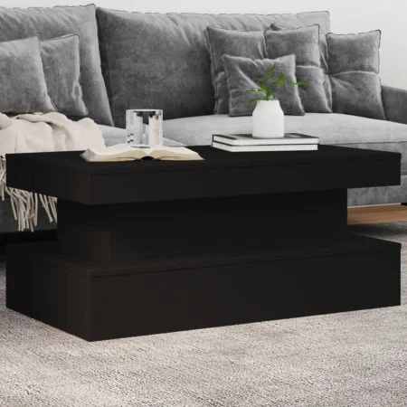 Mesa de centro con luces LED negro 90x50x40 cm de , Mesas de centro - Ref: Foro24-839848, Precio: 87,99 €, Descuento: %