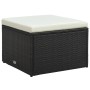 Set muebles de jardín y cojines 4 piezas ratán sintético marrón