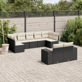 8-piece garden sofa set and black synthetic rattan cushions by , Garden sets - Ref: Foro24-3255353, Price: 567,50 €, Discount: %