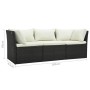Set muebles de jardín y cojines 4 piezas ratán sintético marrón