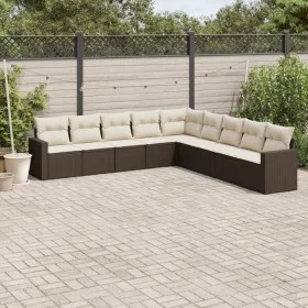 9-piece garden sofa set and brown synthetic rattan cushions by , Garden sets - Ref: Foro24-3219083, Price: 586,96 €, Discount: %