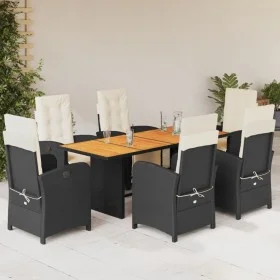 7-piece garden dining set and black synthetic rattan cushions by , Garden sets - Ref: Foro24-3212502, Price: 993,60 €, Discou...