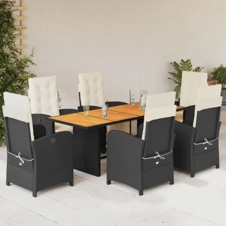 7-teiliges Garten-Essset und schwarze Kissen aus synthetischem Rattan von , Gartensets - Ref: Foro24-3212502, Preis: 992,37 €...